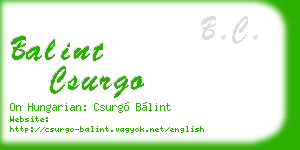 balint csurgo business card